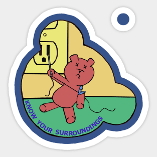 Deady Bear Know Your Surroundings Sticker